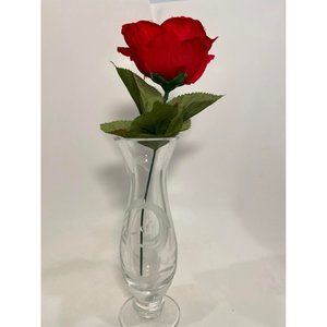 Marquis by Waterford "Yours Truly" Etched Lead Crystal 7"Bud Vase / Poland